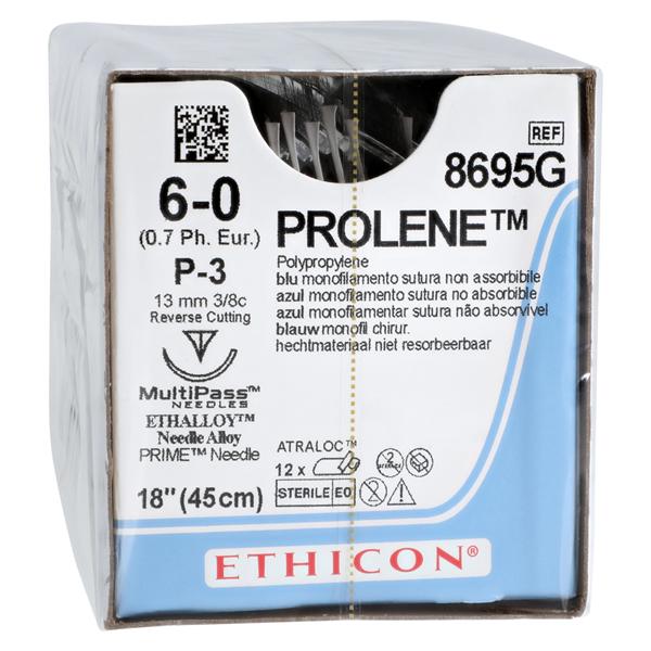 Prolene Suture 6-0 18" Polypropylene Monofilament P-3 Blue 12/Bx