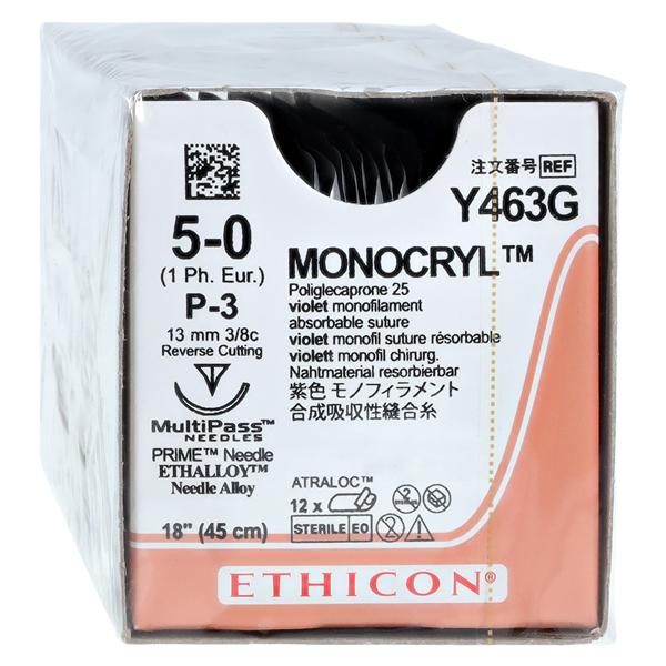 Monocryl Suture 5-0 18" Poliglecaprone 25 Monofilament P-3 Violet 12/Bx