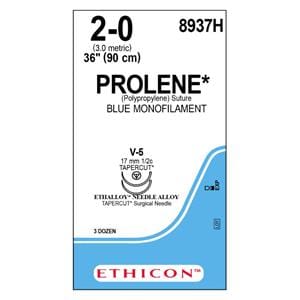 Prolene Suture 2-0 36" Polypropylene Monofilament V-5/V-5 Blue 36/Bx