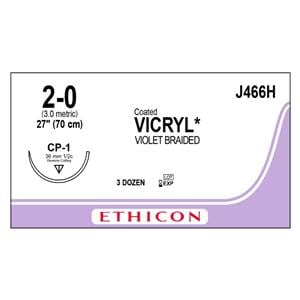 Vicryl Suture 2-0 27" Polyglactin 910 Braid CP-1 Violet 36/Bx