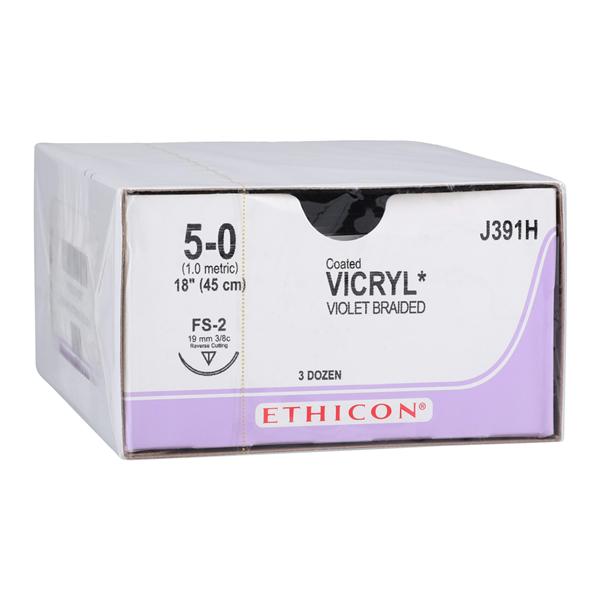 Vicryl Suture 5-0 18" Polyglactin 910 Braid FS-2 Violet 36/Bx