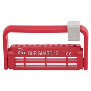 Steri-Bur Guard Bur Block Antimicrobial Microban 12 Hole Red Detachable Lid Ea