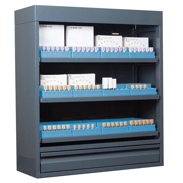 CAD/CAM Block Locker Storage Cabinet Large Grey / Vibrant Blue Ea
