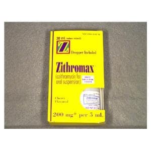 Zithromax Oral Suspension 200mg/5mL 1200mg Cherry Bottle 30mL/Bt