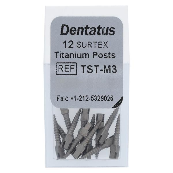 Surtex Posts Titanium 1.35 mm Parallel Sided & Tapered End M3 12/Bx