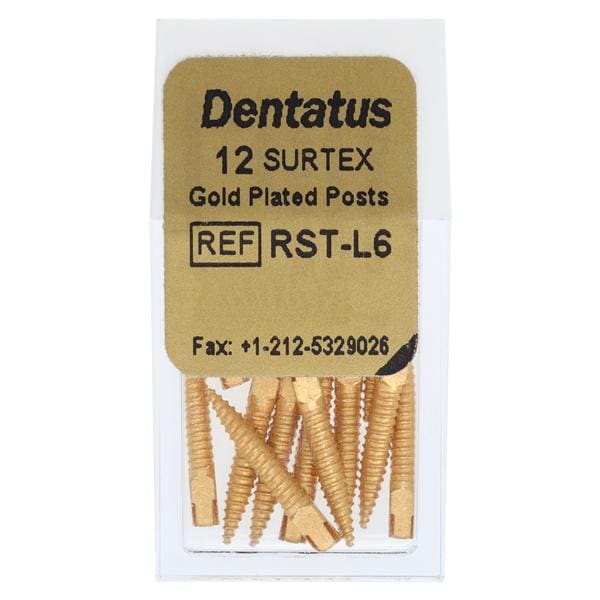 Surtex Posts Gold Plated Refill Long L6 1.8 mm 12/Bx