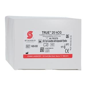 True 20 hCG Cassette Test Kit CLIA Waived 50/Bx