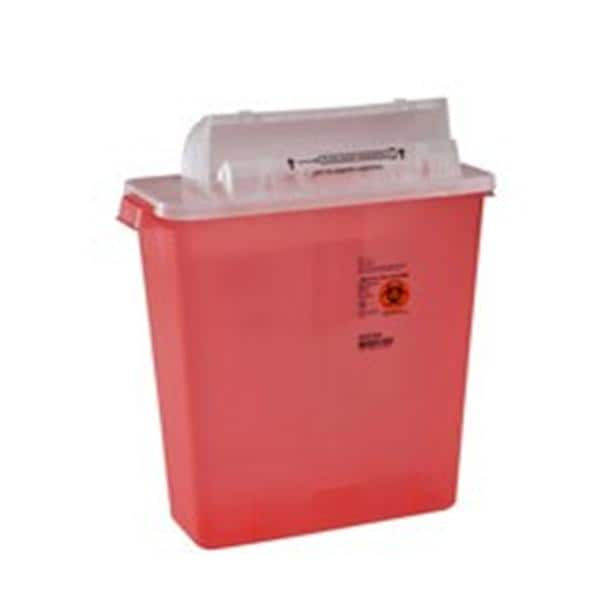 SharpStar Sharps Container 3gal Trans Rd 6x13.75x16.5" Ld Hrzntl Drp Plstc Ea, 10 EA/CA