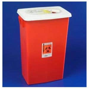 Sharps Container 8gal Red 17.75x15.5x11" Adjustable Sliding Lid Plastic Ea