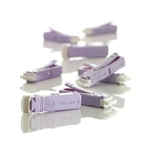 Unistik 3 Incision Device Lancet 28gx1.8mm Safety Purple Ato Ndl Rtrctn 100/Bx