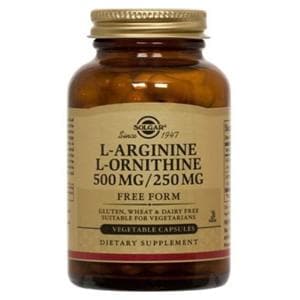L-Arginine/L-Ornith Adlt Splmnt Vegicaps Veg/Kshr 500/250mg Free Form 100/Bt