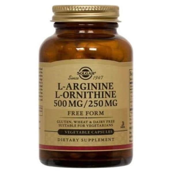 L-Arginine/L-Ornith Adlt Splmnt Vegicaps Veg/Kshr 500/250mg Free Form 100/Bt