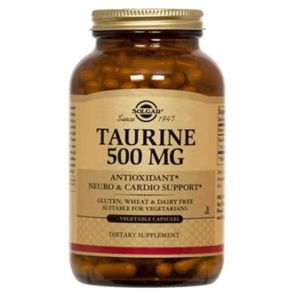 Taurine Supplement Vegicaps Vegetarian/Kosher 500mg 100/Bt