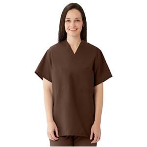 Scrub Shirt Poly/Ctn 1 Pocket Set-In Sleeves X-Small Brown Unisex Ea