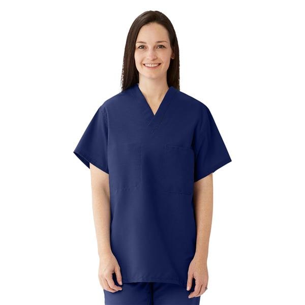 ComfortEase Scrub Shirt 1 Pocket Set-In Sleeves Medium Midnight Blue Unisex Ea