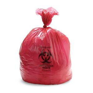 Biohazard Bag 2mil 12x12" Red/Black Zipper Closure LDPE 1000/Ca