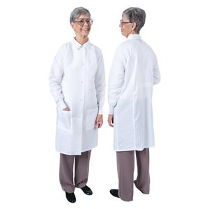 DenLine Protection Plus Lab Coat 3 Pkts Lng Tprd Slves 39" 5X Large Wt Womens Ea