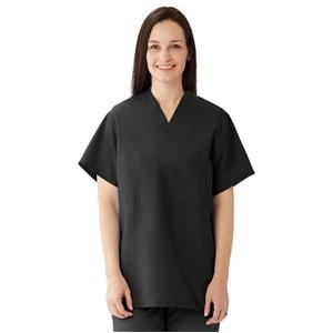 Scrub Shirt Poly/Ctn 1 Pocket Set-In Sleeves Large Black Unisex Ea