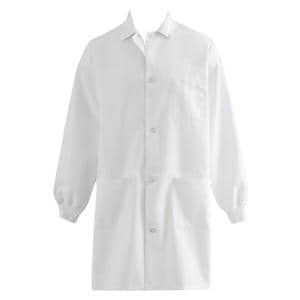 Lab Coat 2 Pockets Long Sleeves 39 in Large White Unisex Ea