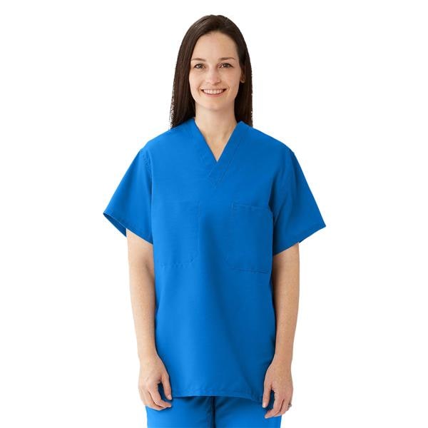 Scrub Shirt 1 Pocket Set-In Sleeves Large Royal Blue Unisex Ea