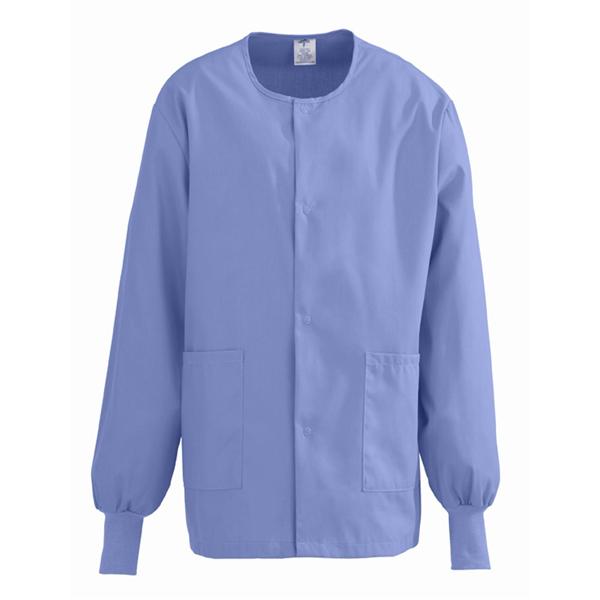 ComfortEase Warm-Up Jacket Long Sleeves / Knit Cuff Small Ceil Blue Unisex Ea