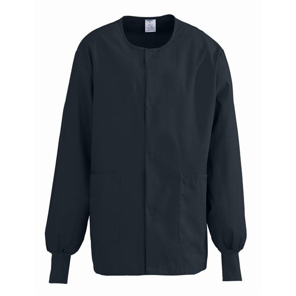 ComfortEase Warm-Up Jacket 2Pckt Long Sleeves / Knit Cuff Medium Blk Unisex Ea
