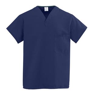 Scrub Shirt Poly/Ctn 1 Pocket Set-In Sleeves Small Midnight Blue Unisex Ea