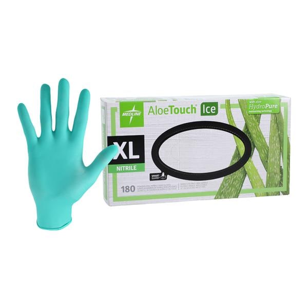 Aloetouch Ice Nitrile Exam Gloves X-Large Green Non-Sterile