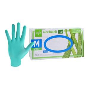 Aloetouch Ice Nitrile Exam Gloves Medium Green Non-Sterile