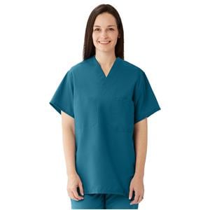 Scrub Shirt 65% Plstr/35% Ctn 1 Pocket Set-In Sleeves Large Crbbn Bl Unisex Ea