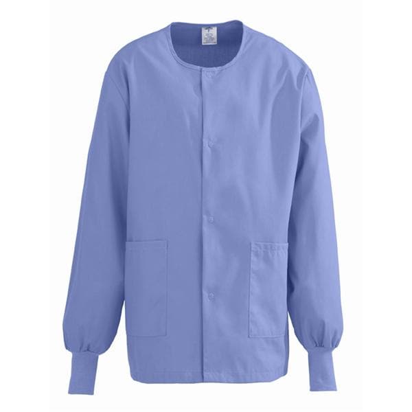 ComfortEase Warm-Up Jacket 2 Pockets Long Sleeves Large Ceil Blue Unisex Ea