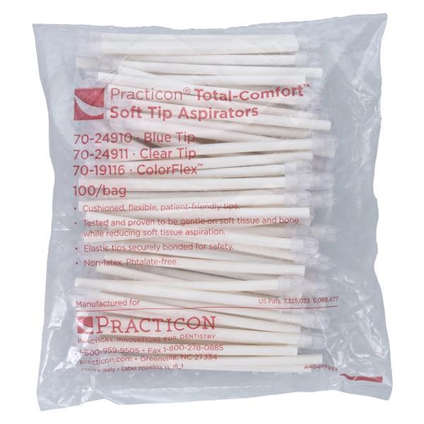 Total Comfort Hypoallergenic Aspirator White Clear Tip 100/Bg