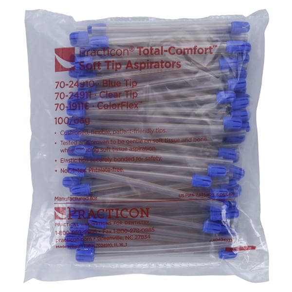 Total Comfort Hypoallergenic Aspirator Clear Blue Tip 100/Bg, 10 BG/CA