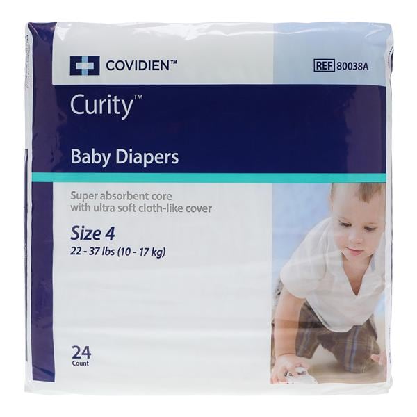 Curity Diaper Baby Heavy Size 4/Large 22-35lb 24/Pk, 8 PK/CA