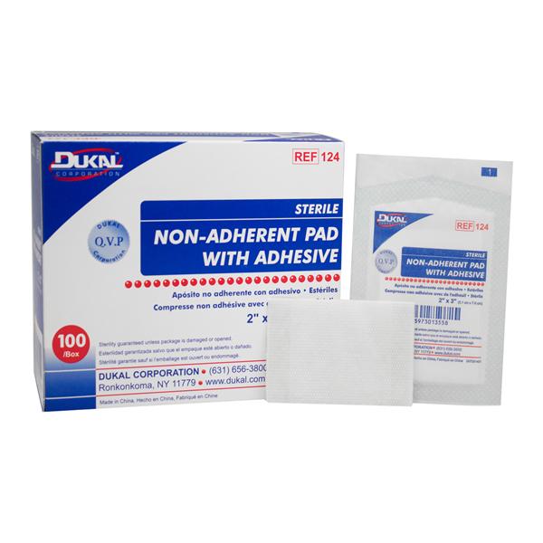 Cotton Pad 2x3" Sterile Non-Adherent Adhesive White Absorbent, 24 PK/CA