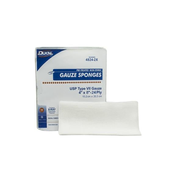 Cotton Gauze Type VII Dressing 8x4" 24 Ply Non-Sterile X-Ray Detectable, 1 BG/CA