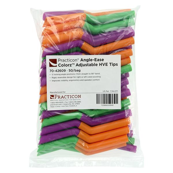 Angle Ease Adjustable Evacuator Tip Vented Multicolor 50/Package