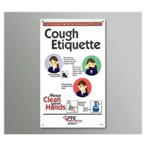 CEP Coughing Etiquette 14x22" Educational Sign Ea
