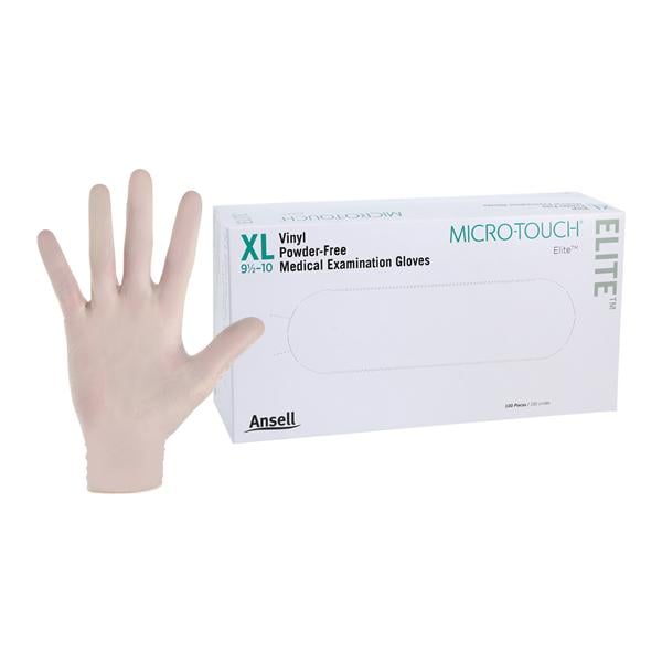 Micro-Touch Elite Vinyl Exam Gloves X-Large Cream Non-Sterile