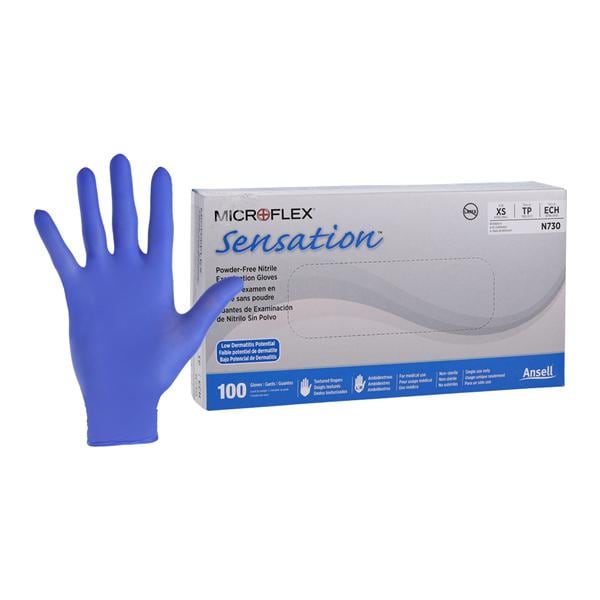Sensation Nitrile Exam Gloves X-Small Blue Non-Sterile