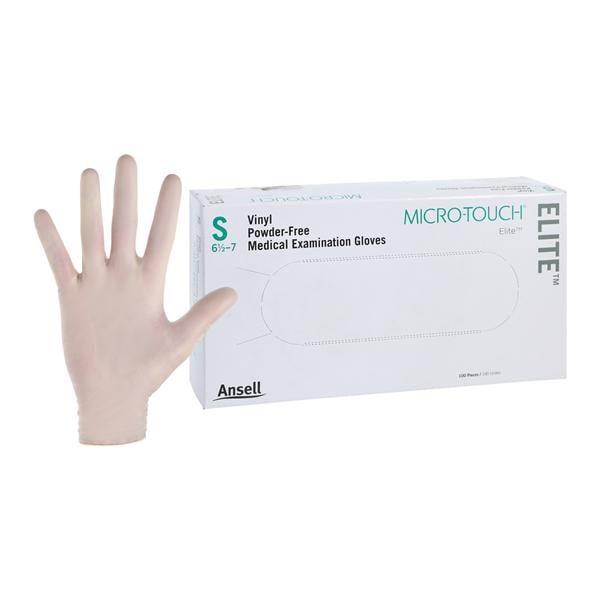 Micro-Touch Elite Vinyl Exam Gloves Small Clear Non-Sterile
