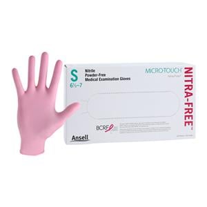 Micro-Touch NitraFree Nitrile Exam Gloves Small Pink Non-Sterile