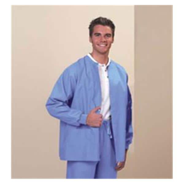 Warm-Up Jacket 2 Pockets Long Raglan Sleeves / Knit Cuffs Medium Ceil Blue Ea