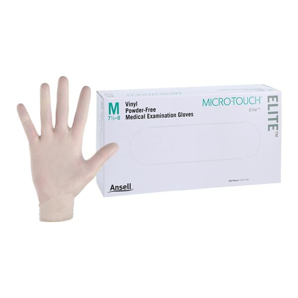 Micro-Touch Elite Vinyl Exam Gloves Medium Cream Non-Sterile