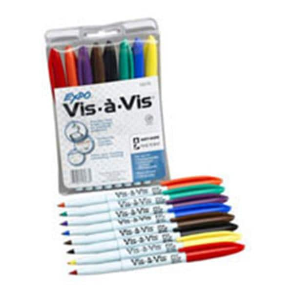 EXPO Vis-A-Vis Wet-Erase Fine-Tip Markers Assorted Colors 4/Pack 4/Pk