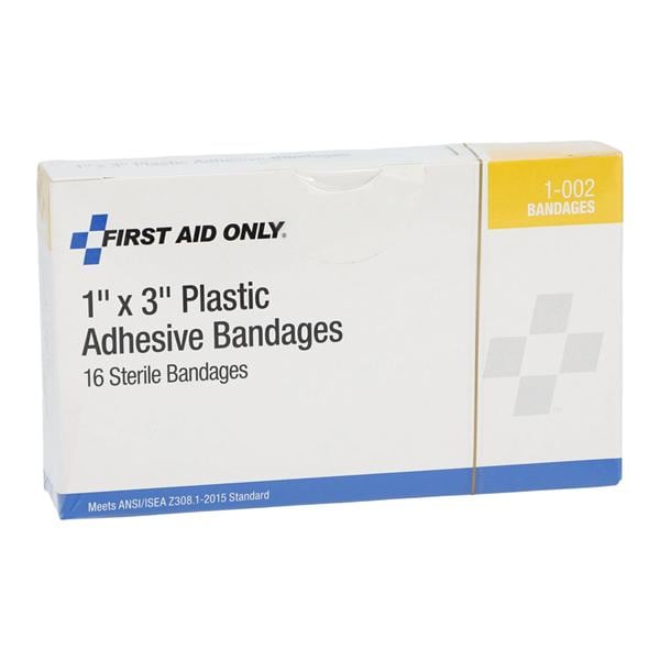 Pacc-Kit Strip Bandage Plastic 1x3" Flesh Sterile 16/Bx, 100 BX/CA