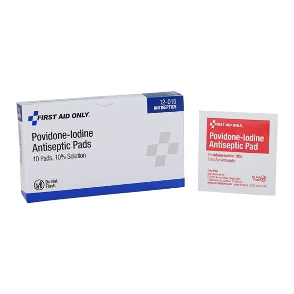 Antiseptic Wipe PVP Iodine 10% 1's 4-1/4x6-1/4", 100 BX/CA