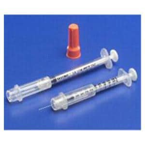 Monoject Insulin Syringe/Needle 29gx1/2" 0.5cc Orange Safety Shield LDS 100/Bx