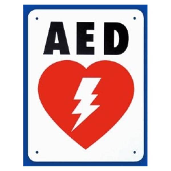 Sign AED CPR Flat 9x11.5 10/Pk 10/Pk