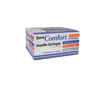 SureComfort Insulin Syringe/Needle 30gx5/16" 0.5cc Protective Cap LDS 500/Ca